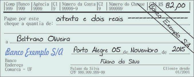 Como preencher um Cheque 